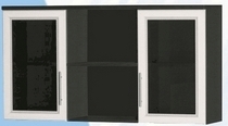 Антресоль большая с двумя стеклодверями ДЛЯ ГОСТИНОЙ АБС-2 Венге/Дуб выбеленный в Славгороде - slavgorod.katalogmebeli.com | фото
