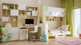 Детская комната Флёр (Белый/корпус Клен) в Славгороде - slavgorod.katalogmebeli.com | фото
