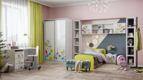 Детская комната Флер (Белый/корпус Выбеленное дерево) в Славгороде - slavgorod.katalogmebeli.com | фото