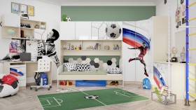 Детская комната Футбол ЧМ (Белый/Синий/корпус Клен) в Славгороде - slavgorod.katalogmebeli.com | фото 2