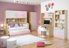 Детская комната Грэйси (Розовый/Серый/корпус Клен) в Славгороде - slavgorod.katalogmebeli.com | фото 2