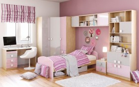 Детская комната Грэйси (Розовый/Серый/корпус Клен) в Славгороде - slavgorod.katalogmebeli.com | фото 3