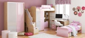 Детская комната Грэйси (Розовый/Серый/корпус Клен) в Славгороде - slavgorod.katalogmebeli.com | фото 5