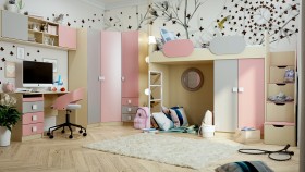 Детская комната Грэйси (Розовый/Серый/корпус Клен) в Славгороде - slavgorod.katalogmebeli.com | фото 1
