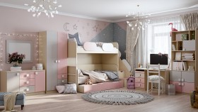 Детская комната Грэйси (Розовый/Серый/корпус Клен) в Славгороде - slavgorod.katalogmebeli.com | фото 12