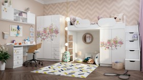 Детская комната Совушки (Белый/корпус Выбеленное дерево) в Славгороде - slavgorod.katalogmebeli.com | фото
