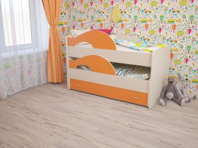 Кровать детская Радуга 1600 Млечный дуб/Венге в Славгороде - slavgorod.katalogmebeli.com | фото 3