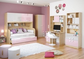 Диван-кровать Грэйси (Розовый/Серый/корпус Клен) в Славгороде - slavgorod.katalogmebeli.com | фото 3