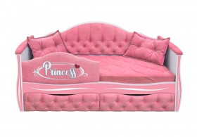 Кровать 160 серии Иллюзия 2 ящика 36 Розовый (мягкий бортик/подушки) в Славгороде - slavgorod.katalogmebeli.com | фото