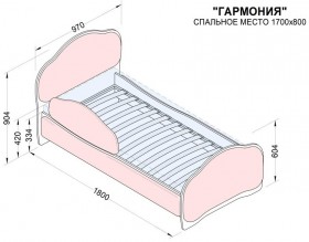 Кровать 170 Гармония 33 Сиреневый (мягкий бортик) в Славгороде - slavgorod.katalogmebeli.com | фото 2
