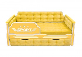 Кровать 170 серии Спорт 1 ящик 74 Жёлтый (мягкие боковые накладки) в Славгороде - slavgorod.katalogmebeli.com | фото