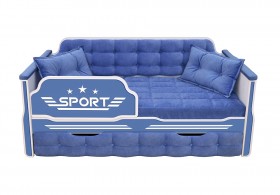 Кровать 170 серии Спорт 1 ящик 85 Синий (подушки) в Славгороде - slavgorod.katalogmebeli.com | фото