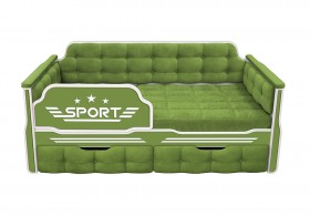 Кровать 170 серии Спорт 2 ящика 76 Зелёный (мягкие боковые накладки) в Славгороде - slavgorod.katalogmebeli.com | фото
