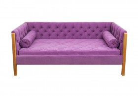 Кровать 180 серии Леди  32 Фиолетовый (подушка валик) в Славгороде - slavgorod.katalogmebeli.com | фото