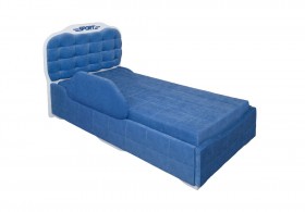 Кровать 190 Атлет Lux 29 Синий (мягкий бортик) в Славгороде - slavgorod.katalogmebeli.com | фото