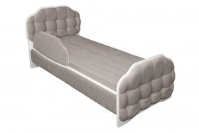Кровать 190 Атлет Lux 96 Серый (мягкий бортик) в Славгороде - slavgorod.katalogmebeli.com | фото