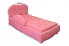 Кровать 190 Гармония Lux 36 Розовый (мягкий бортик) в Славгороде - slavgorod.katalogmebeli.com | фото