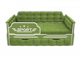 Кровать 190 серии Спорт 1 ящик 76 Зелёный (мягкие боковые накладки) в Славгороде - slavgorod.katalogmebeli.com | фото
