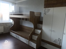 Кровать 2-х ярусная «Оксфорд» (Ривьера/Белый с рисунком) в Славгороде - slavgorod.katalogmebeli.com | фото 6