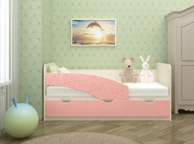 Кровать Бабочки 1,6м (Розовый металлик) в Славгороде - slavgorod.katalogmebeli.com | фото 1