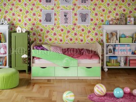 Кровать Бабочки 2,0м (Салатовый металлик) в Славгороде - slavgorod.katalogmebeli.com | фото