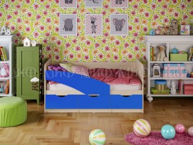 Кровать Бабочки 2,0м (Синий матовый) в Славгороде - slavgorod.katalogmebeli.com | фото 1