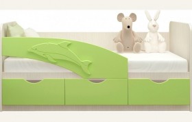 Кровать детская 1,6м Дельфин (Салатовый металлик) в Славгороде - slavgorod.katalogmebeli.com | фото