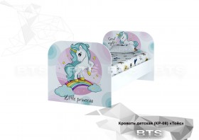 Кровать детская КР-08 Тойс (белый/белый,фотопечать Little Pony) в Славгороде - slavgorod.katalogmebeli.com | фото
