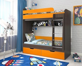 Кровать двухъярусная Юниор-5  Бодего/Оранжевый в Славгороде - slavgorod.katalogmebeli.com | фото