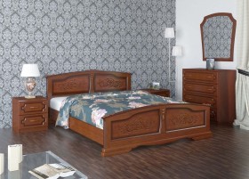 Кровать Елена из массива сосны 1200*2000 Орех в Славгороде - slavgorod.katalogmebeli.com | фото