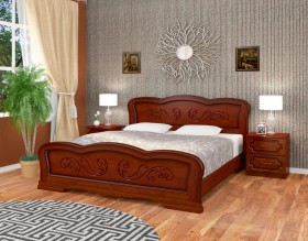 Кровать Карина-8 из массива сосны 1400*2000 Орех в Славгороде - slavgorod.katalogmebeli.com | фото