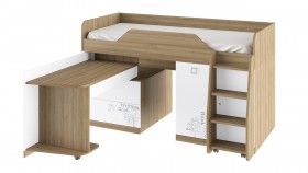 Кровать комбинированная «Оксфорд» (Ривьера/Белый с рисунком) в Славгороде - slavgorod.katalogmebeli.com | фото 3
