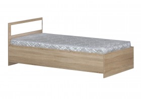 Кровать одинарная 900-2 без матраса (прямые спинки) Дуб Сонома в Славгороде - slavgorod.katalogmebeli.com | фото 1