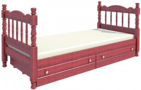 Кровать одинарная Аленка из массива сосны 800*1890 Орех в Славгороде - slavgorod.katalogmebeli.com | фото 2