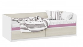 Кровать «Сканди» с 2 ящиками Дуб Гарден/Белый/Лиловый в Славгороде - slavgorod.katalogmebeli.com | фото