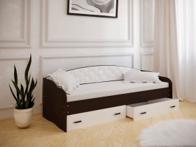Кровать Софа-7 с мягкой спинкой (800х2000) Венге/ Белый в Славгороде - slavgorod.katalogmebeli.com | фото