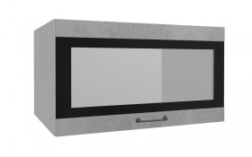 Лофт ВПГСФ 800 шкаф верхний горизонтальный со стеклом высокий с фотопечатью (Бетон светлый/корпус Серый) в Славгороде - slavgorod.katalogmebeli.com | фото