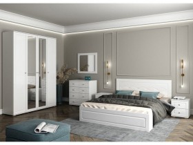 Модульная спальня Барселона (Белый/Белый глянец) в Славгороде - slavgorod.katalogmebeli.com | фото