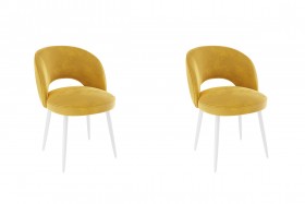 Набор стульев Моли 2 шт (жёлтый велюр/белый) в Славгороде - slavgorod.katalogmebeli.com | фото