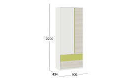 Шкаф для одежды комбинированный «Сканди» Дуб Гарден/Белый/Зеленый в Славгороде - slavgorod.katalogmebeli.com | фото 5