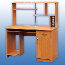 Компьютерный стол 1 с надстройкой (Венге/Дуб выбеленный) в Славгороде - slavgorod.katalogmebeli.com | фото 3