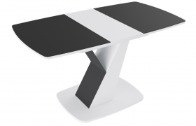 Стол обеденный «Гарда» Тип 1 (Белый/Стекло матовое черный графит) в Славгороде - slavgorod.katalogmebeli.com | фото 5