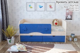 Техно Кровать детская 2 ящика 1.8 Синий глянец в Славгороде - slavgorod.katalogmebeli.com | фото